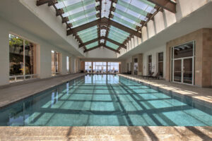 The pride piece of Palacio del Mar. The indoor semi-Olympic size pool. Heated to a perfect 80 degrees