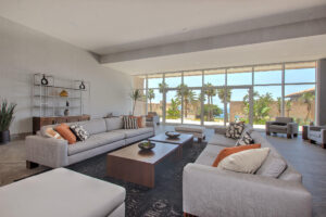 The lobby in tower Marbella includes different sitting areas, a table game area, a ball room, etc.