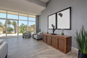 More designer furniture showing the luxurious lobby at Palacio del Mar.