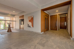 Another view of the lobby, looking into the access to the two "hotel like suits" for the homeowner's guests